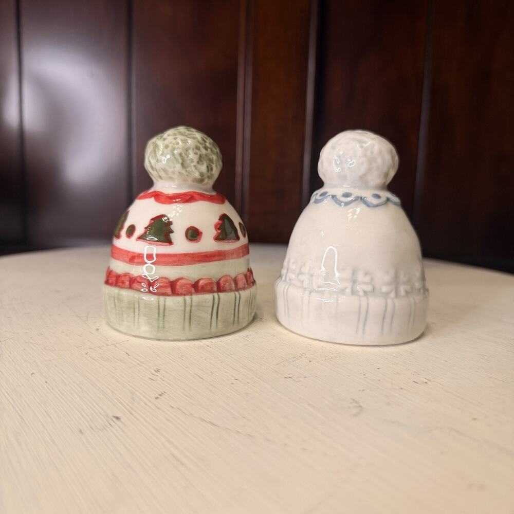 Christmas Hat Beanie Salt And Pepper Shaker Set Of 2 Pair